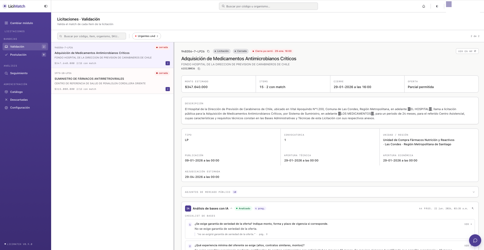 Checklist de bases con IA